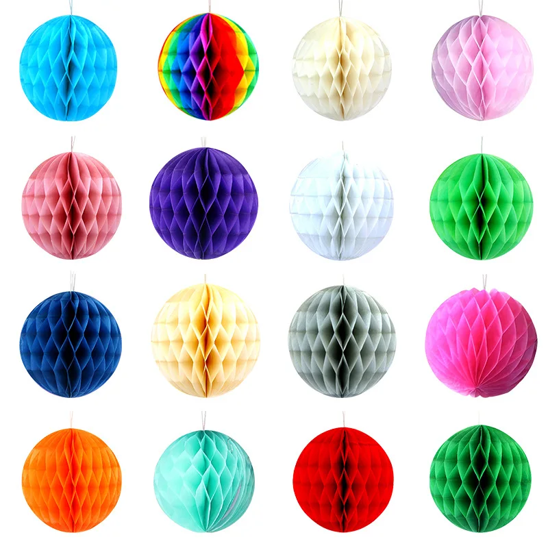 24 Color Colorful Party Paper Big Lantern Tissue Pompoms Flower Honeycomb Ball Baby Shower Kids Birthday Wedding Decorations