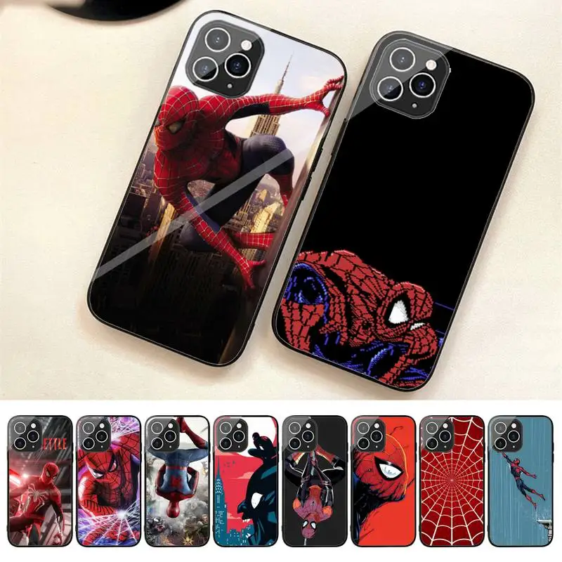 

Spiderman Phone Case For Iphone 7 8 Plus X Xr Xs 11 12 13 Se2020 Mini 14 Pro Max Tempered Glass Fundas