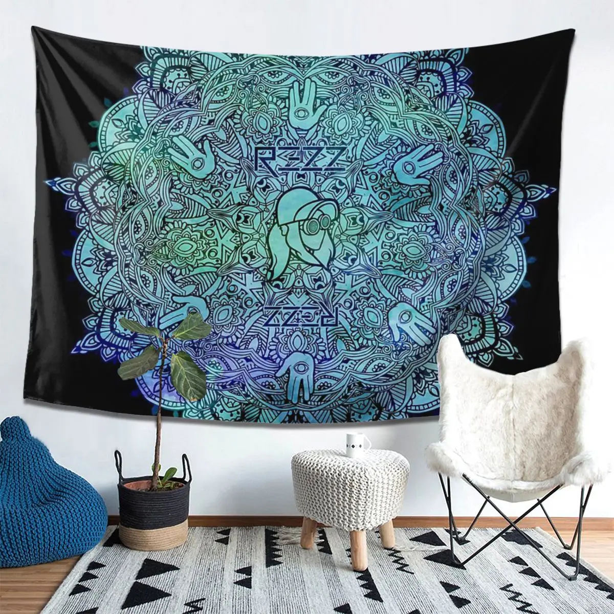 Rezz мандала, эстетический домашний декор, гобелен, хиппи, настенные подвесные гобелены на стену для гостиной, спальни