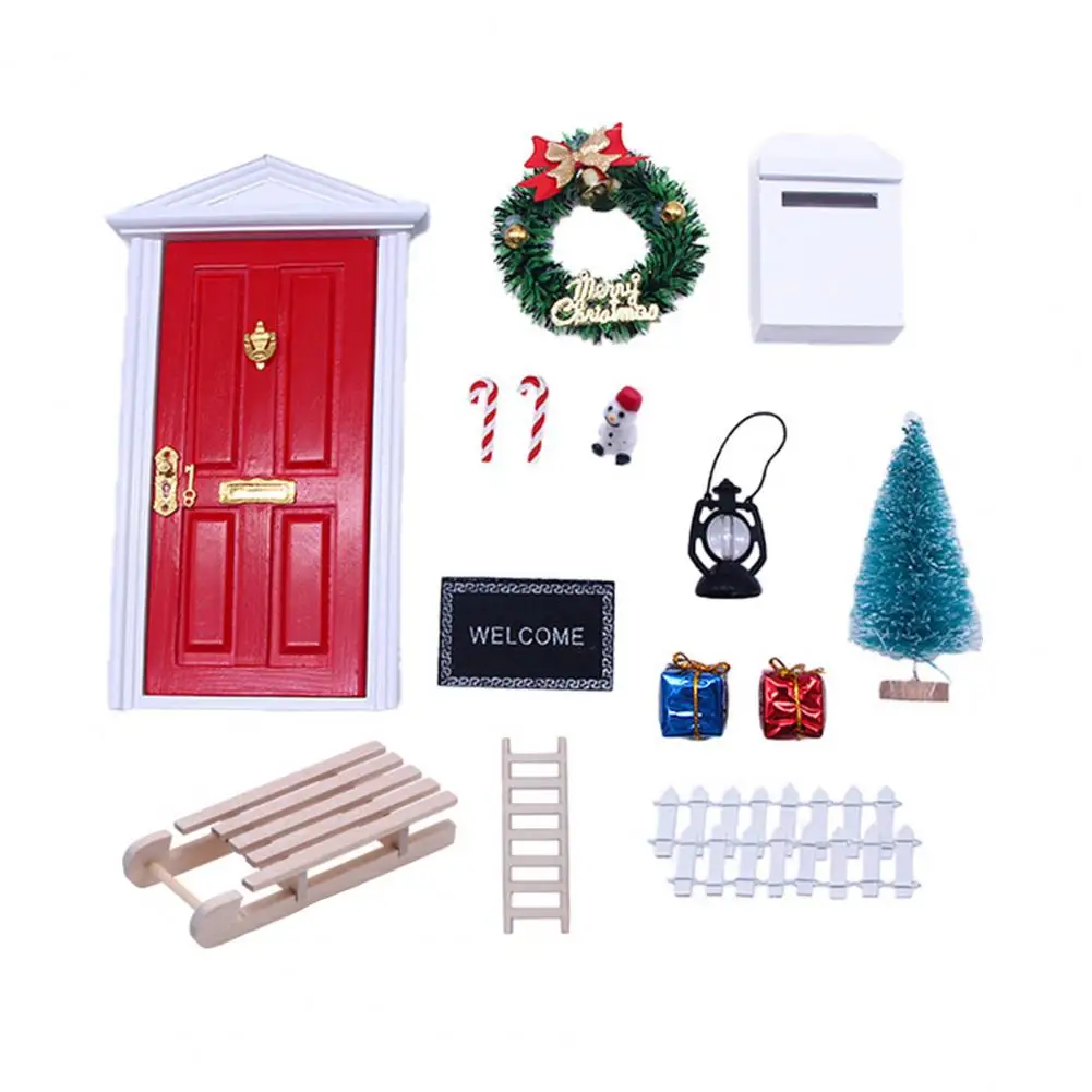 

1 Set Amusing Fairy Door Exquisite High Saturation Dollhouse Miniature Doll House Christmas Kit Play House Decoration