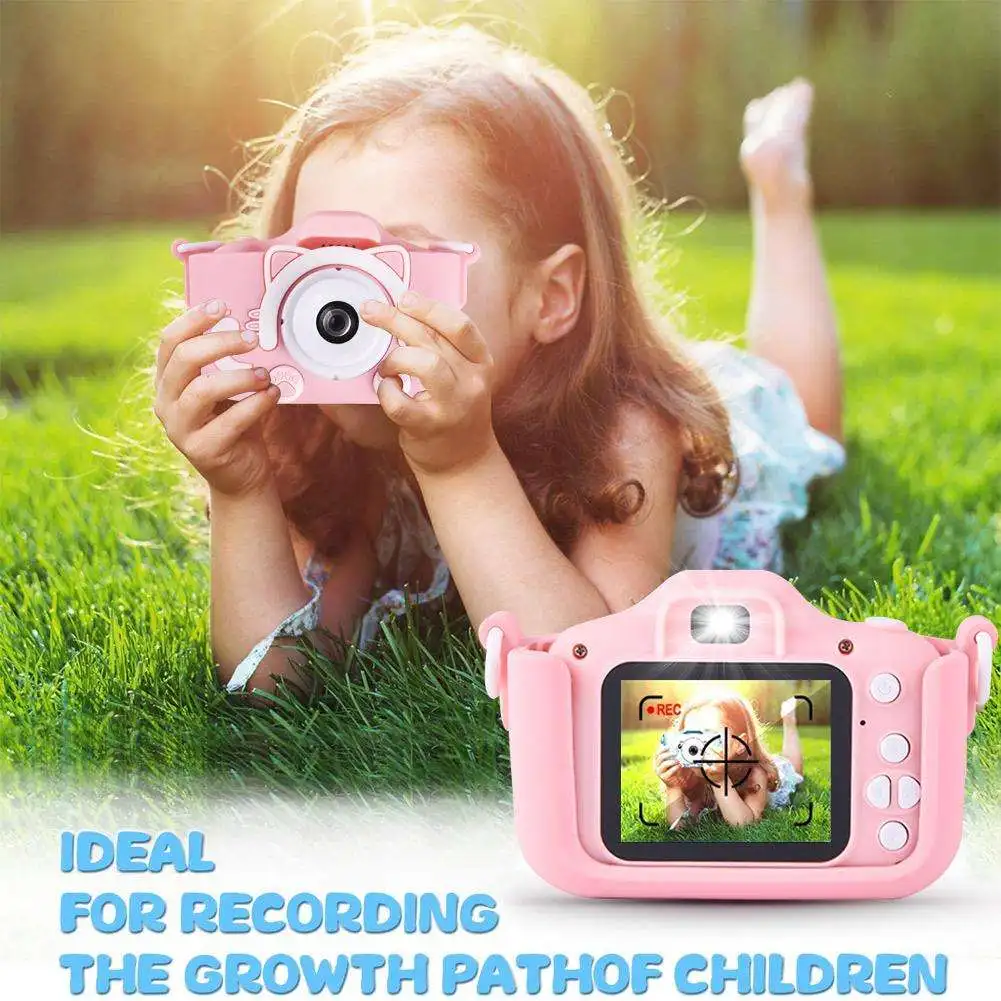 

K2P Cute Cartoon Children Camera HD 2.0 IPS Screen Digital Csmera Toys Built-in Games for Kid Photo Video Camera