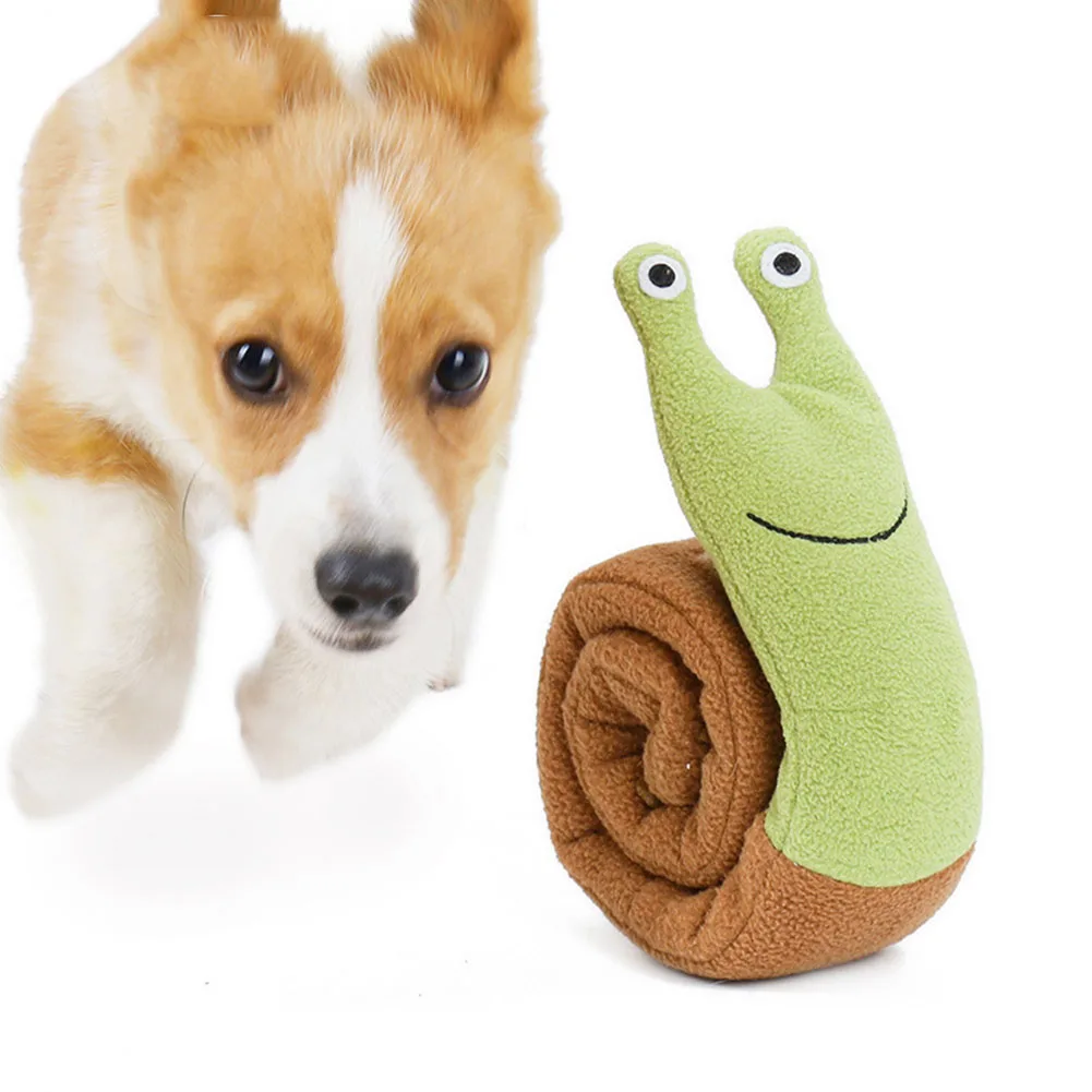 

Dogs Interactive Cloth Snail Toys Leakage Food Chewing Playing Fun Puppy Toys Game Interactive Squeak Products