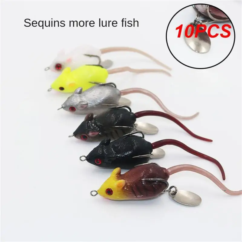 

10PCS 10.5G Rat Frog Fishing Lure Artificial Soft Tube Bait Plastic Fishing Lure with Fishing Hooks Catfish Jigging Lures