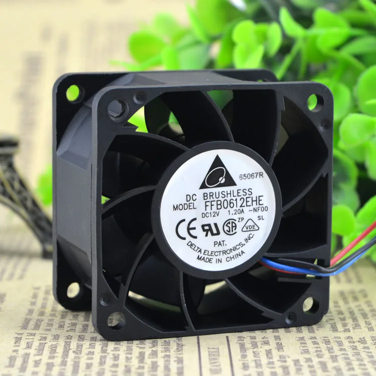 

New For Delta 6038 FFB0612EHE 12V 1.2A Double Ball Bearing 6CM Large Air Volume Violent Cooling Fan