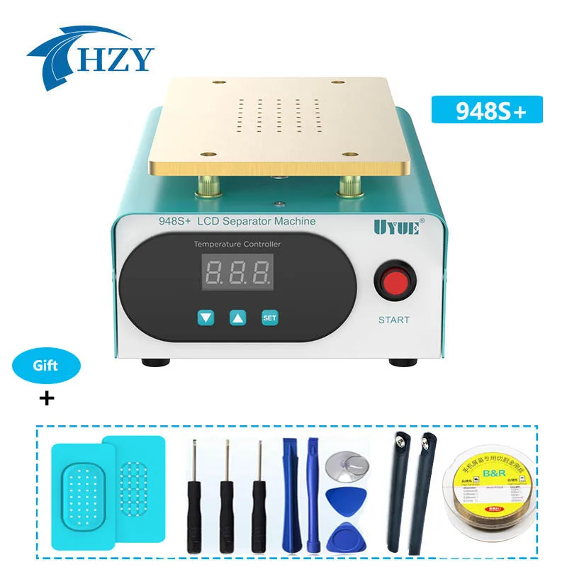 UYUE 948S+ LCD Touch Screen Separator Machine Built-in Pump Vacuum Kit Hot Plate for iPhone Samsung 7 Inche Repair Tools