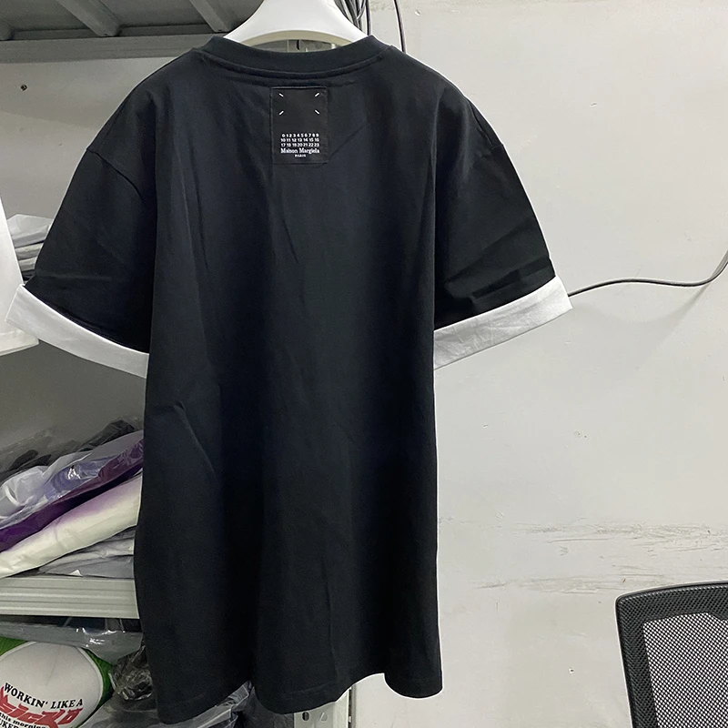 

Y2K Black MM6 Margiela T Shirt Men Women Summer Style Oversize Pocket Four Point Stitching T-shirts Top Tees GYM