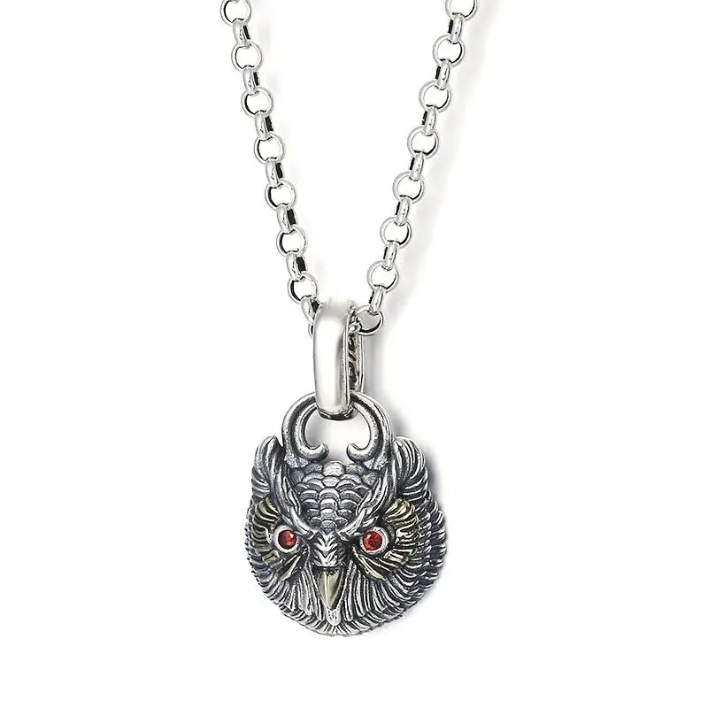 

Cute Fashion Evil Owl Metal Pendant Necklace For Men And Women Classic Retro Punk Rock Animal Necklace Exquisite Gift