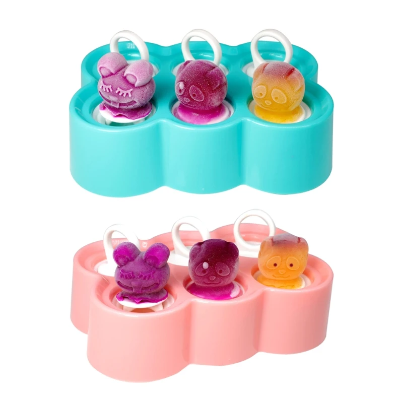 

6pcs Cute Cartoon Popsicle Molds BPA Free Popsicle Maker Reusable Ice-Pop Mold for DIY Homemade Dishwasher Safe