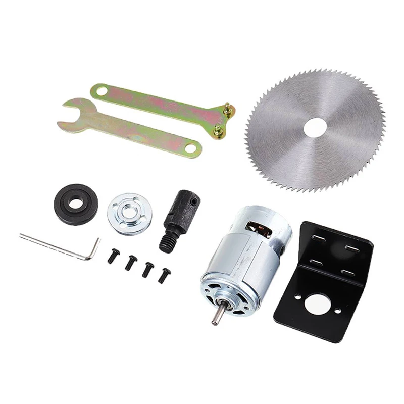 

1PCS DC 12V 795 Motor Table Saw Kit with Mounting Bracket and Saw Blade For Woodworking Cutting Polishing Engraving Tool