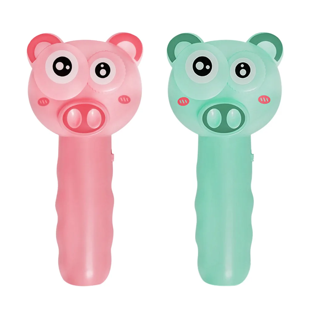 

Cute Pig Rope Launcher Propeller With Rope String Controller with 2 Random Color Ropes Creative Party Flavor Electric Toy