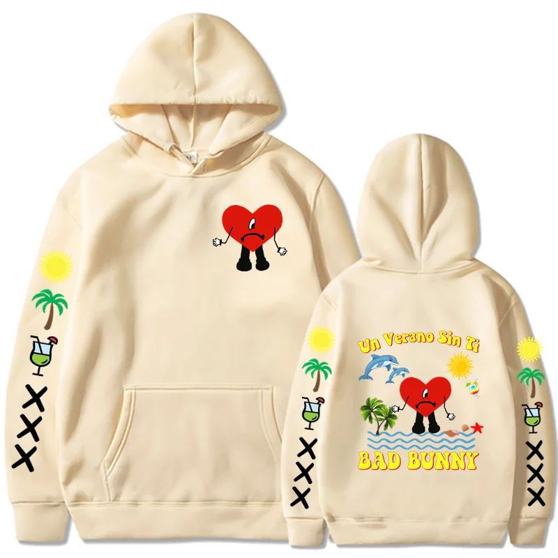 

2022Best Buys Bad Bunny UN VERANO SIN TI Graphics Reversible Print Hoodie Men's Women's Plus Size Sweatshirts Unisex Sweatshirts