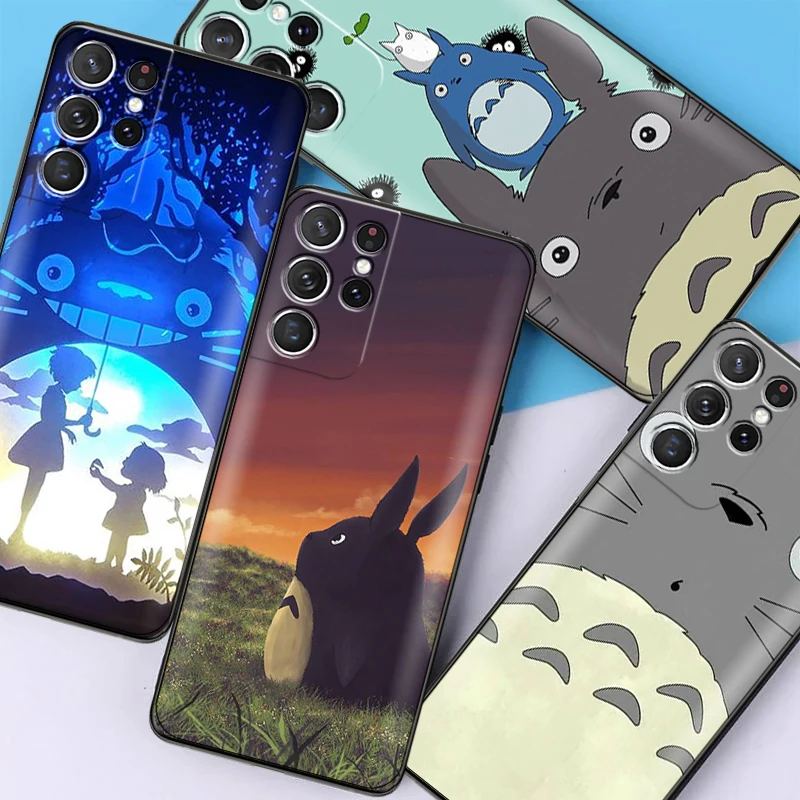 

Japan Anime Totoro Miyazaki Phone Case For Samsung Galaxy S22 S21 S20 Ultra FE 5G S22 S10 10E S9 Plus Coque Funda Back