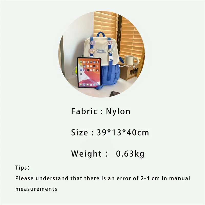 TRAVEASY Cool Cargo-style Nylon School Bags Woman New Contrast Color High School Students Female Bookbags Preppy Backpacks Lady