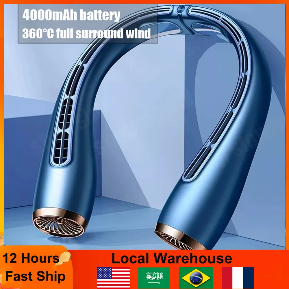 

Портативный шейный вентилятор, подвесной шейный вентилятор, перезаряжаемый беспроводной вентилятор, без лопасти USB, маленький Турбовентил...