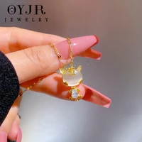 oyjr cute little tiger pendant necklace for girls women gold color exquisite animal necklace neck chain necklaces collar jewelry
