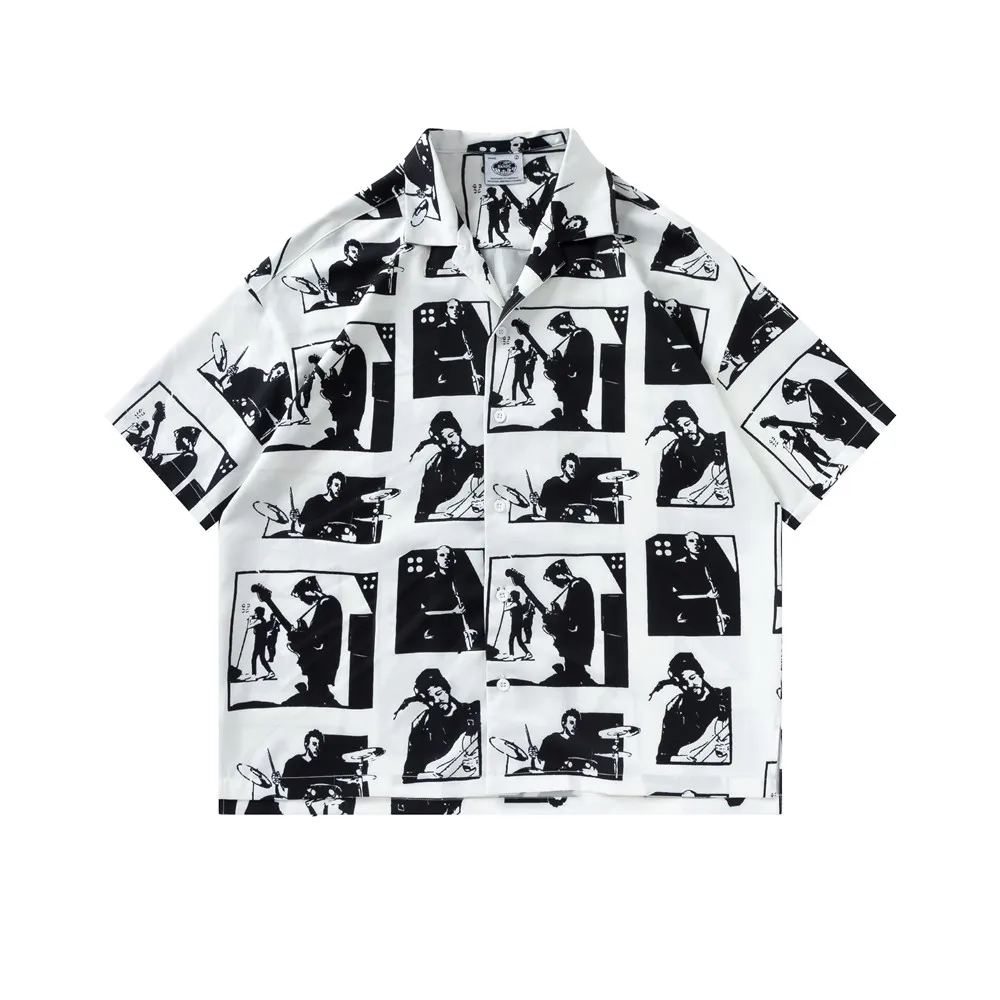 

OSCN7 Casual Printed Short Sleeve Shirt Men Street 2022 Hawaii Beach Oversize Women Fashion Harujuku Shirts for Men 3501