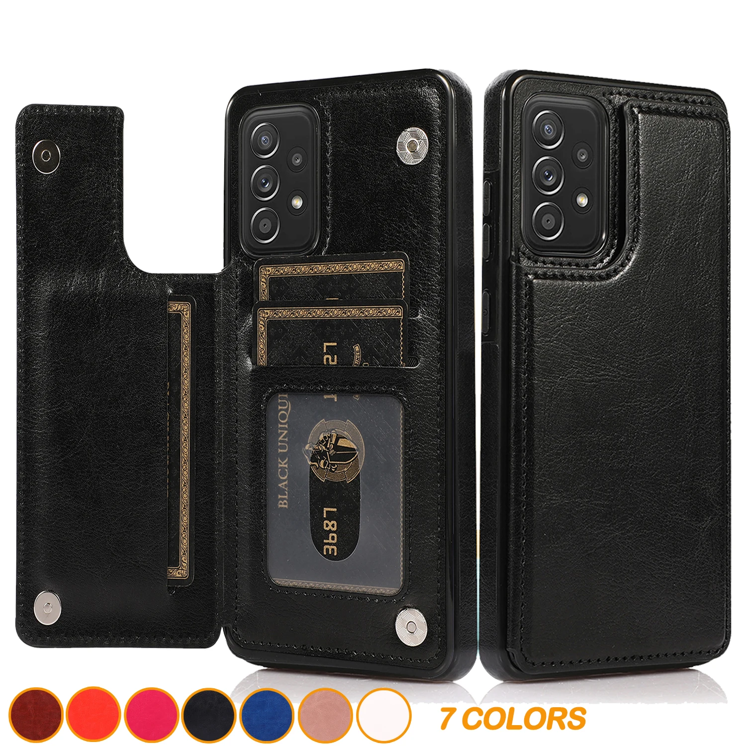 

Flip Leather Wallet Case for Samsung Galaxy A52S A52 A53 A33 A13 5G A12 S21 S20 FE S23 S22 Plus Note 20 Ultra Card Holder Cover