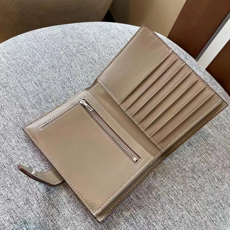 Модный женский короткий кошелек из натуральной кожи многослойный держатель для