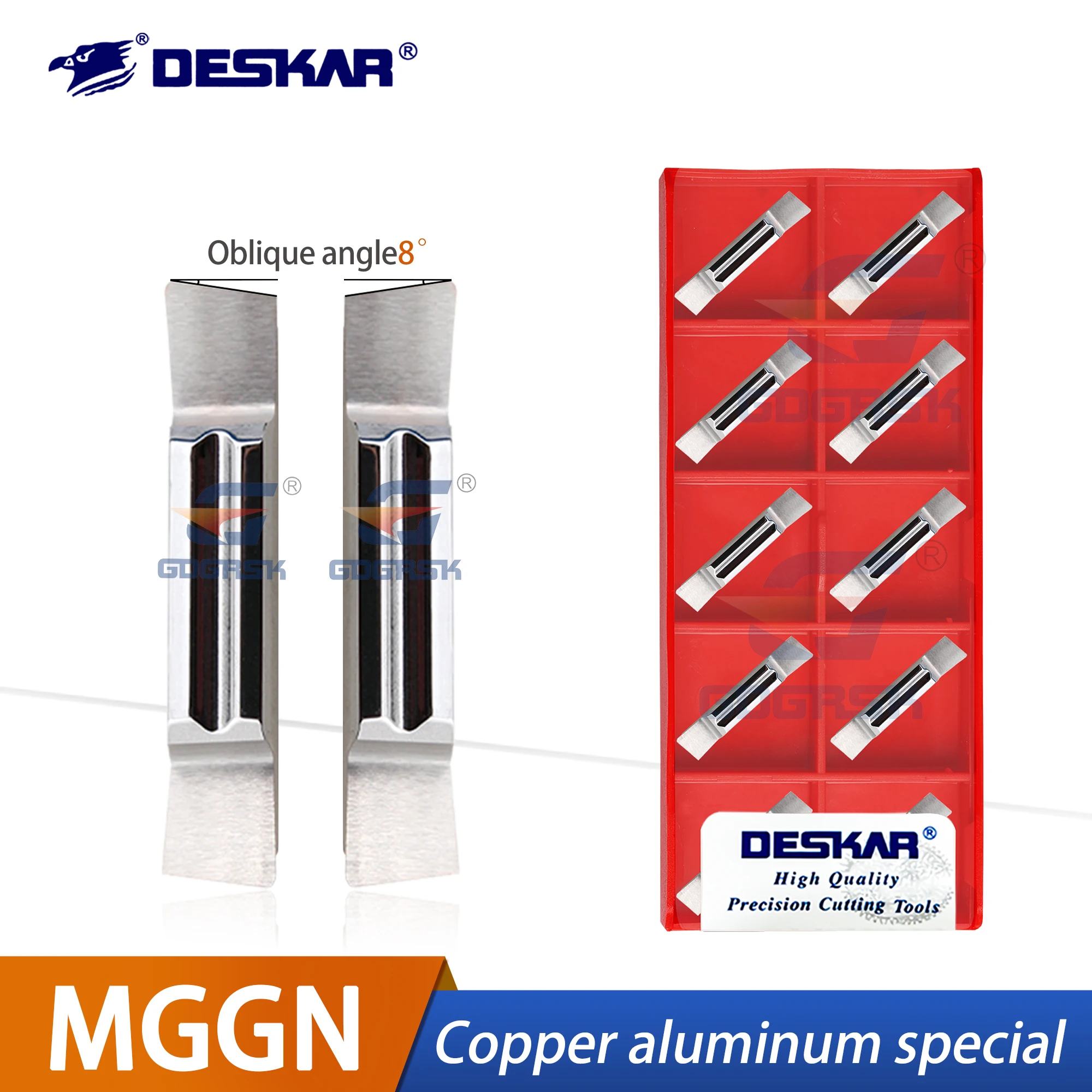 

DESKAR 100% оригинальное лезвие для меди и алюминия с ЧПУ, специальное режущее лезвие MGGN K10, левый и правый инструмент для прорезывания с косым ртом
