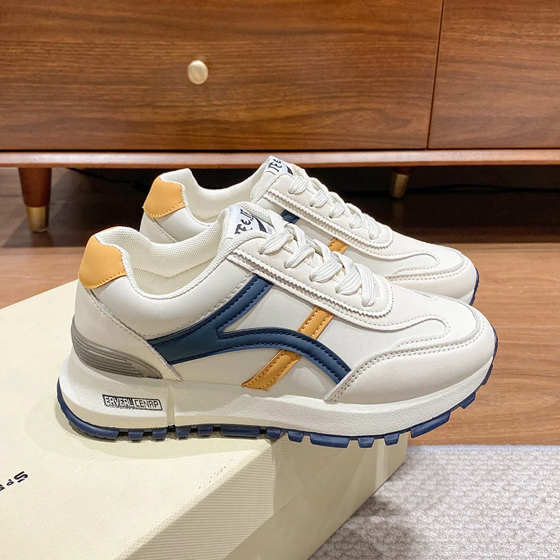 

Designer 2023 sports women shoes autumn and winter new leather Forrest Gump Korean version Lady Girl Casual sneakers Pu Leather