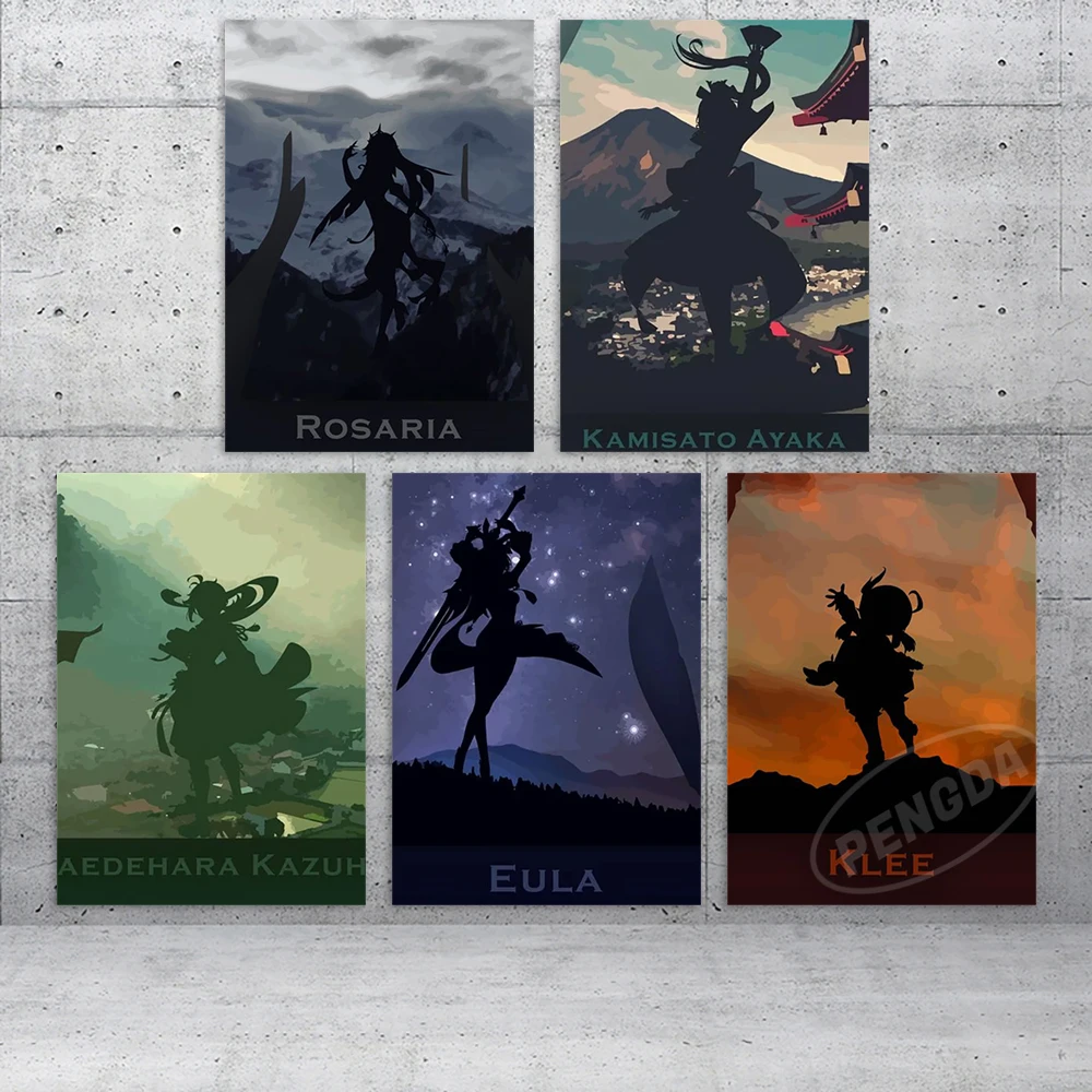 

Genshin Impact Canvas Painting Jean Gunnhildr Hd Prints Kamisato Ayaka Home Decor Game Pictures Poster Klee Wall Art Living Room