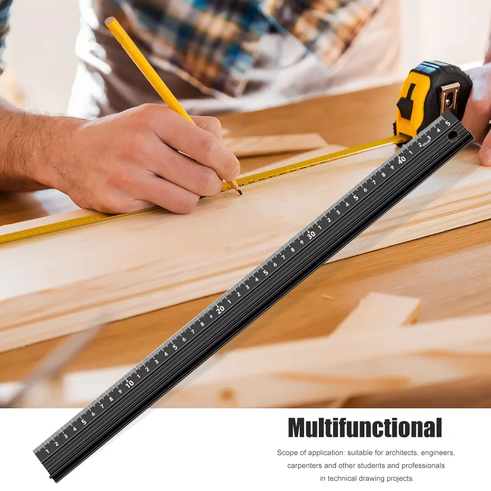 

Alloy Anti Slip Laser Calibration Ruler Cutting Protection Drawing Tool Office Straight Scale Woodworking Architect