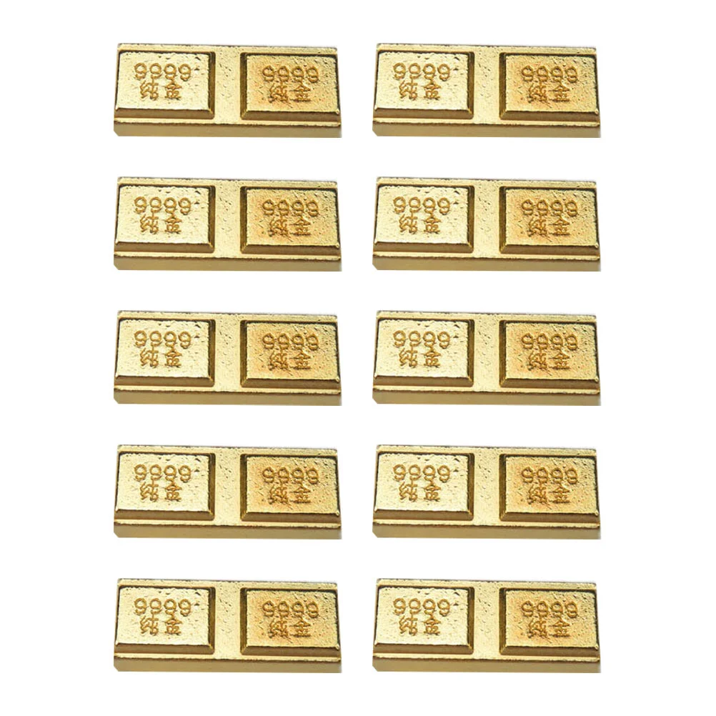 

Gold Bullion Brick Chinese Party Simulation Wealth Money Treasure Prop Good Bar Fake Toy Lucky Decorations Decor Ornament