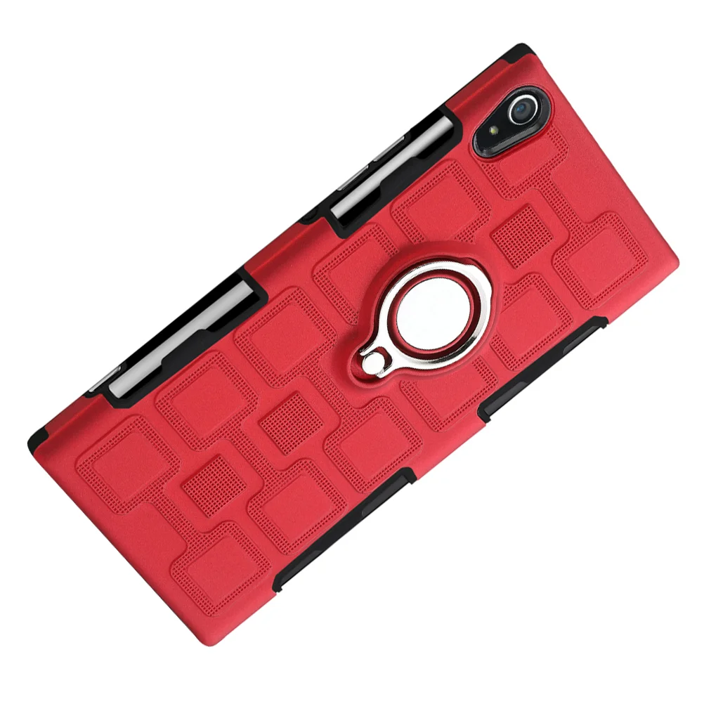 

Hard Case with Finger Ring Holder Magnetic Car Mounting Case Shockproof Cover for XA1 Ultra(Red)