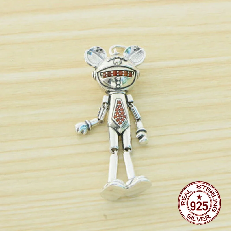 Подвеска из стерлингового серебра 925 пробы модный хип-хоп рок милый мультяшный