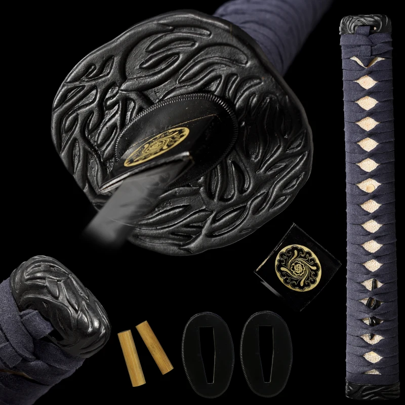 Набор качественных железа Tsuba + Menuki КАШИРА Tsuka Habaki сеппа для настоящего японского