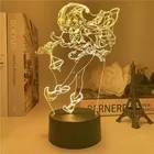 Игра Genshin ударная фигурка ночной Светильник 3D светодиодный декоративный светильник Модель персонажа светильник для детей подарок на день рождения декоративный светильник для спальни s