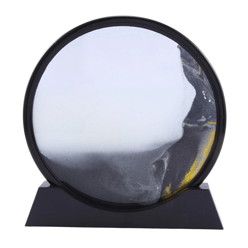 

Moving Sand Art Picture Round Glass 3D Deep Sea Sandscape In Motion Display Flowing Sand Frame(12Inch)