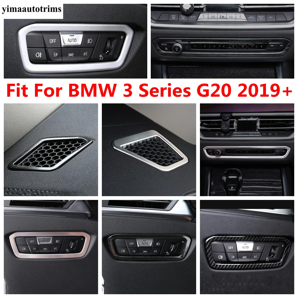 

Head Light Lamp Button / Dashboard AC Air Conditioning Vent Panel Cover Trim Accessories Interior For BMW 3 Series G20 2019-2022