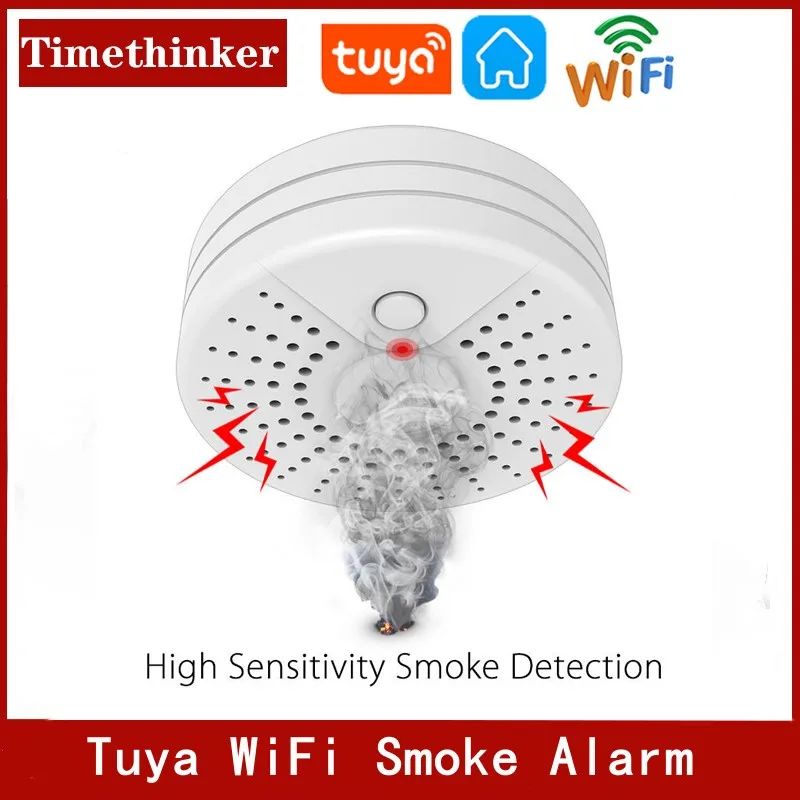 

Tuya WiFi Smoke Alarm Fire Protection Smoke Detector Smokehouse Combination Fire Alarm Home Security System Firefighters