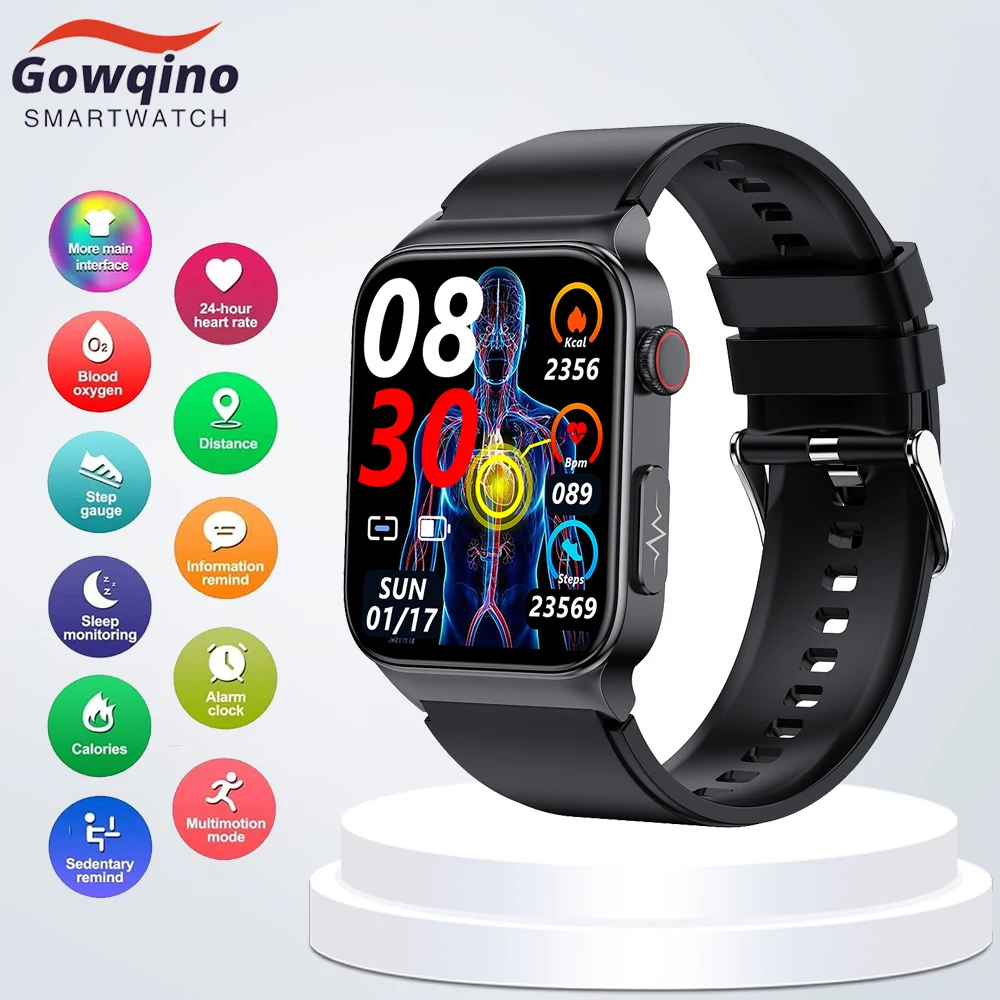 

Смарт-часы Gowqino с поддержкой Bluetooth и пульсометром, 1,92 дюйма