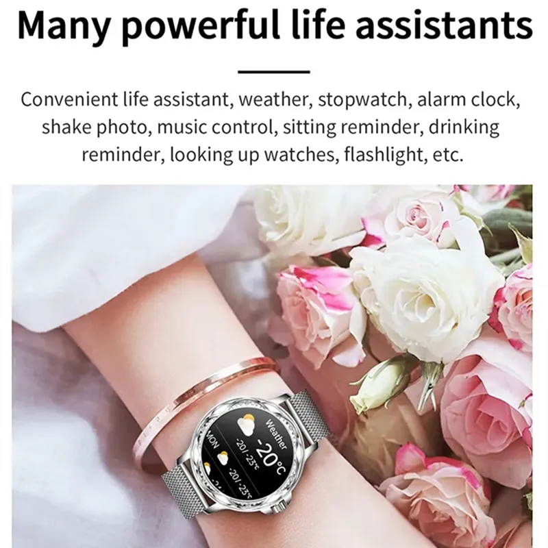 CF12 Smart Watch Women Fashion Wristwatch Bluetooth Call Health Monitoring Female Bracelet Fitness Sports Smartwatch