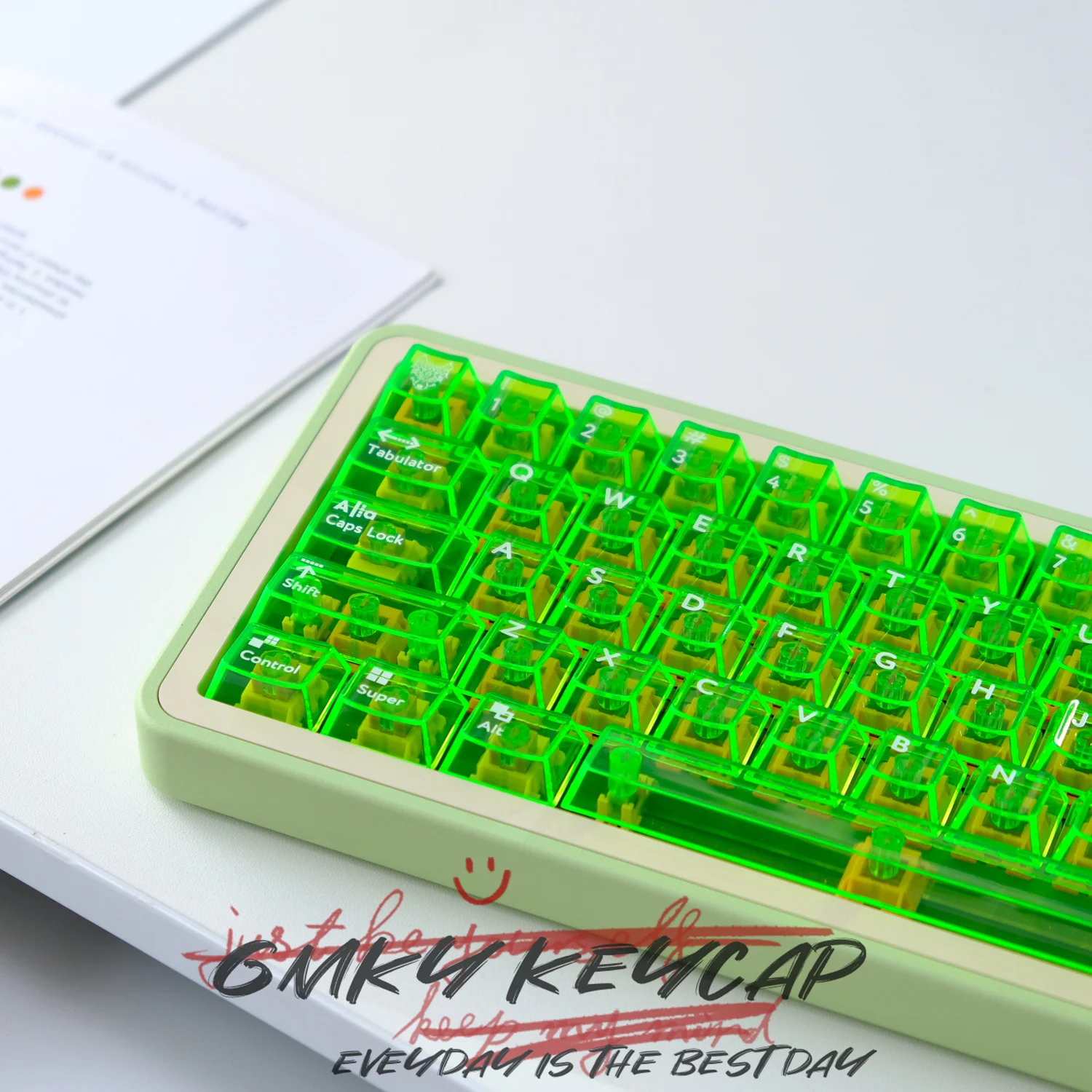 Прозрачные колпачки для механической клавиатуры GMKY MX Switch с двумя выстрелами из