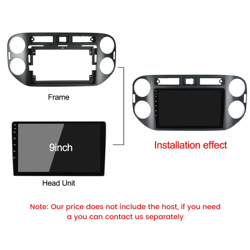2 Din Автомобильный радиокабель рамка для VW Volkswagen Tiguan 1 NF 2006 - 2016 Fascia Dash Kit DVD Радио