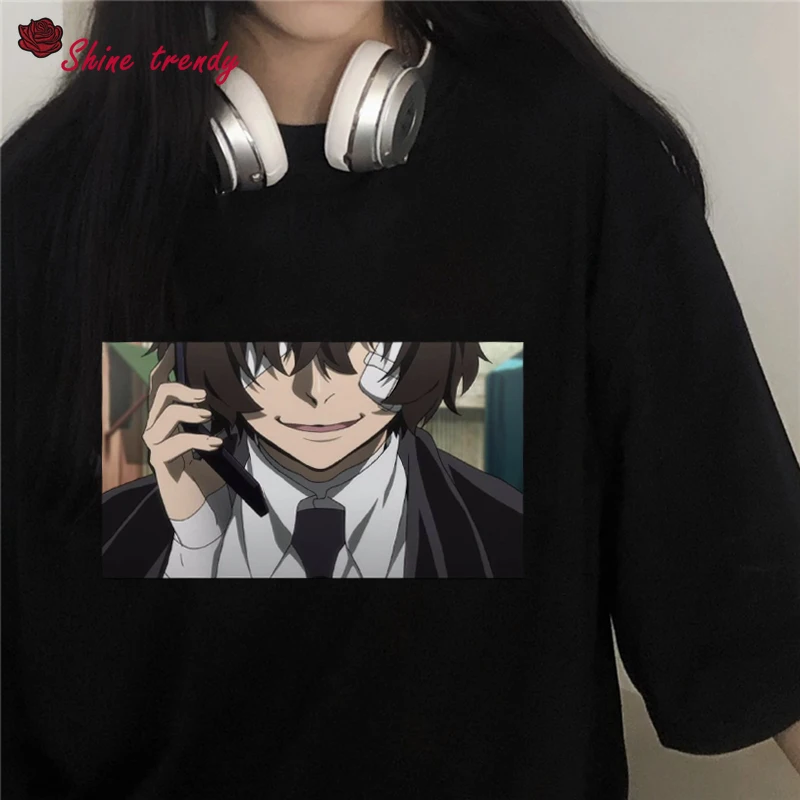 

Women T Shirts Bungo Stray Dogs Print Harajuku Streetwear Casual Clothes Hip Hop Punk Japan Anime Egirl Dazaizhi Graphic T-shirt