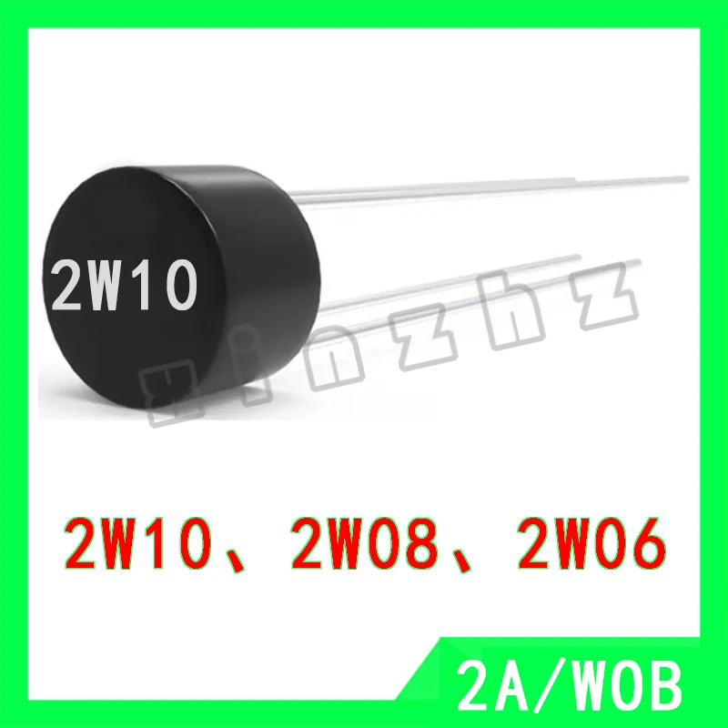 

10PCS 2W10 2W08 2W06 100% New Single-Phase Bridge Rectifiers 2A WOB-4
