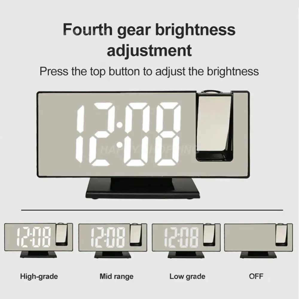 

Bedroom Bedside Clock Electronic Brightness Adjustment Display Temperature Auto Brightness New Snooze Clock Smart Home