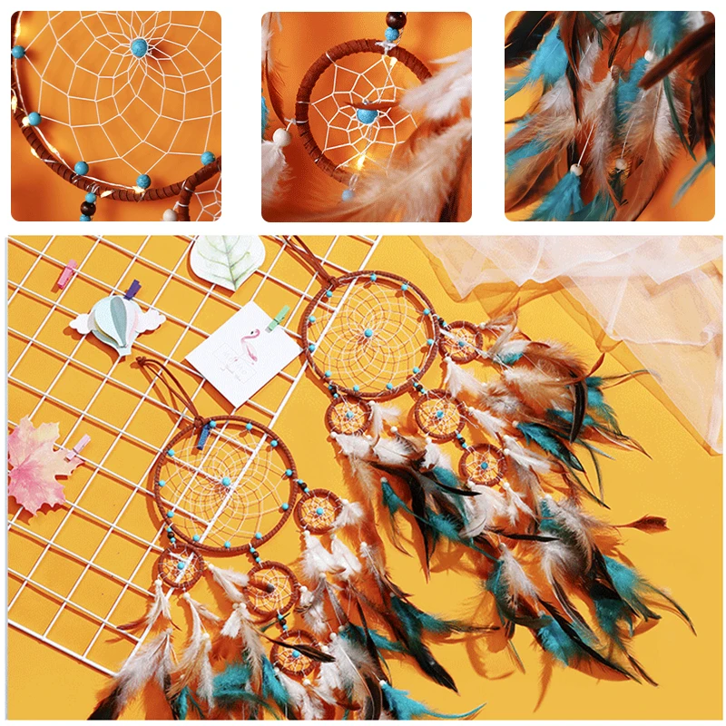 Настенное украшение Ловец снов с пятью кольцами |
