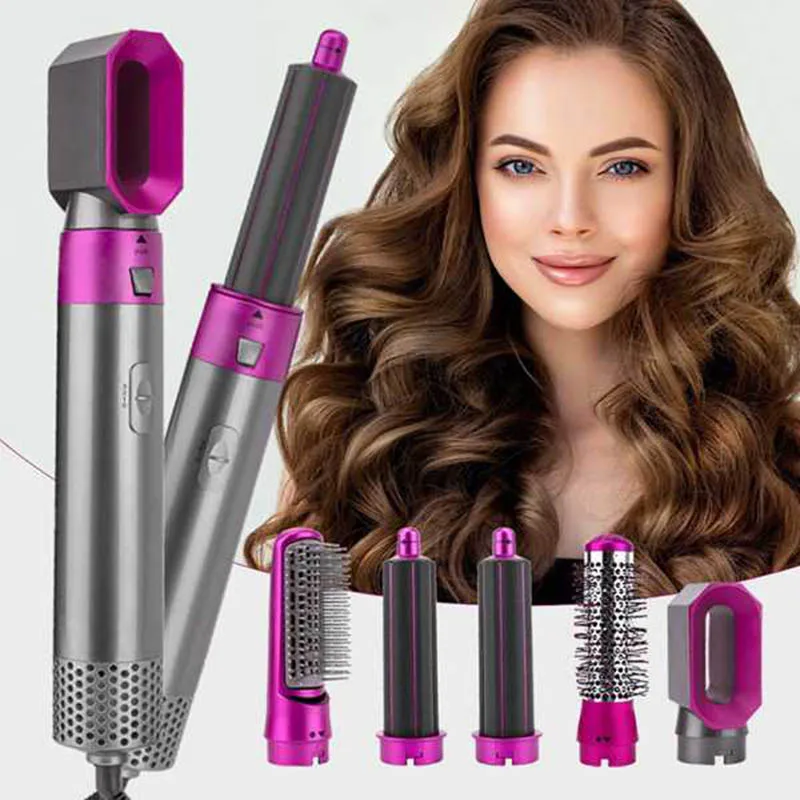 

New 5 In 1 Electric Hair Dryer Brush Hot Air Styler Blow Negative Ions Dryer Comb Hair Curler Straightening Curling Styling Tool