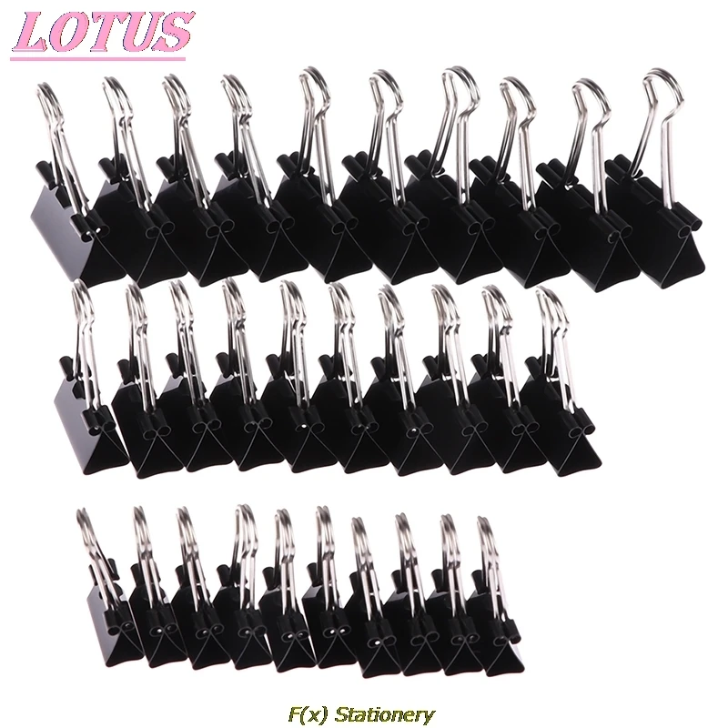 

Black metal binding clip 19mm/ 25mm/ 32mm Paper clips for notes Office supplies Binding safety clips 10pcs