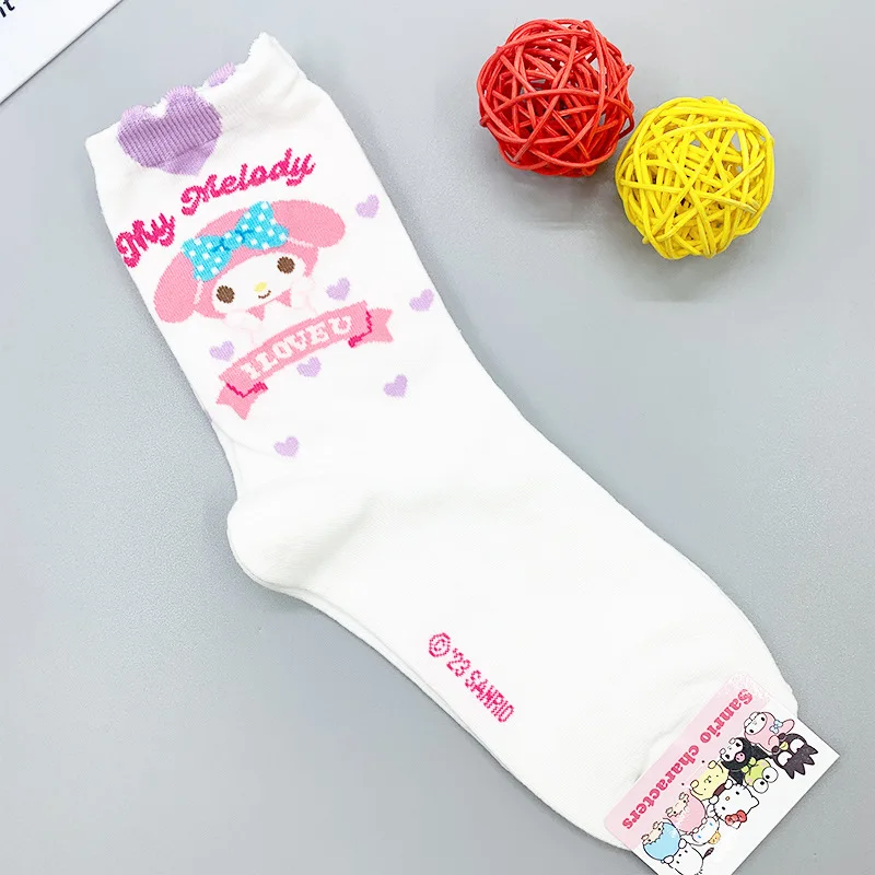 Хлопковые носки Kuromi Sanrio My Melody Cinnamoroll плюшевые Hello Kitty носки-трубы косплей подарки