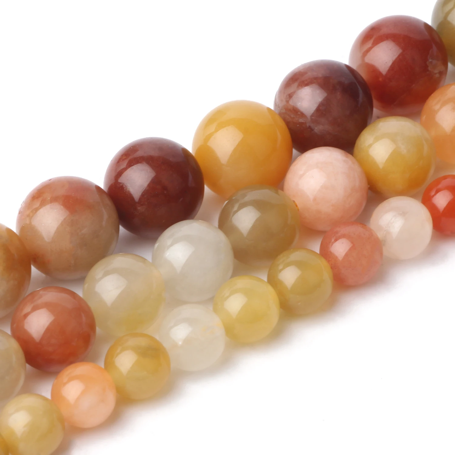 

Круглые Бусины Из Натурального оранжевого нефрита, 4/6/8/10 мм, незакрепленные бусины для самостоятельного изготовления шармов, браслетов, оже...