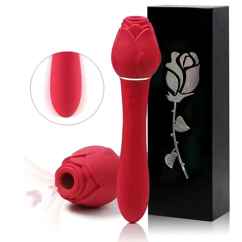 Вибратор женский вагинальный в форме розы, интимная присоска для сосков, мощная Стимуляция клитора и орального лизания