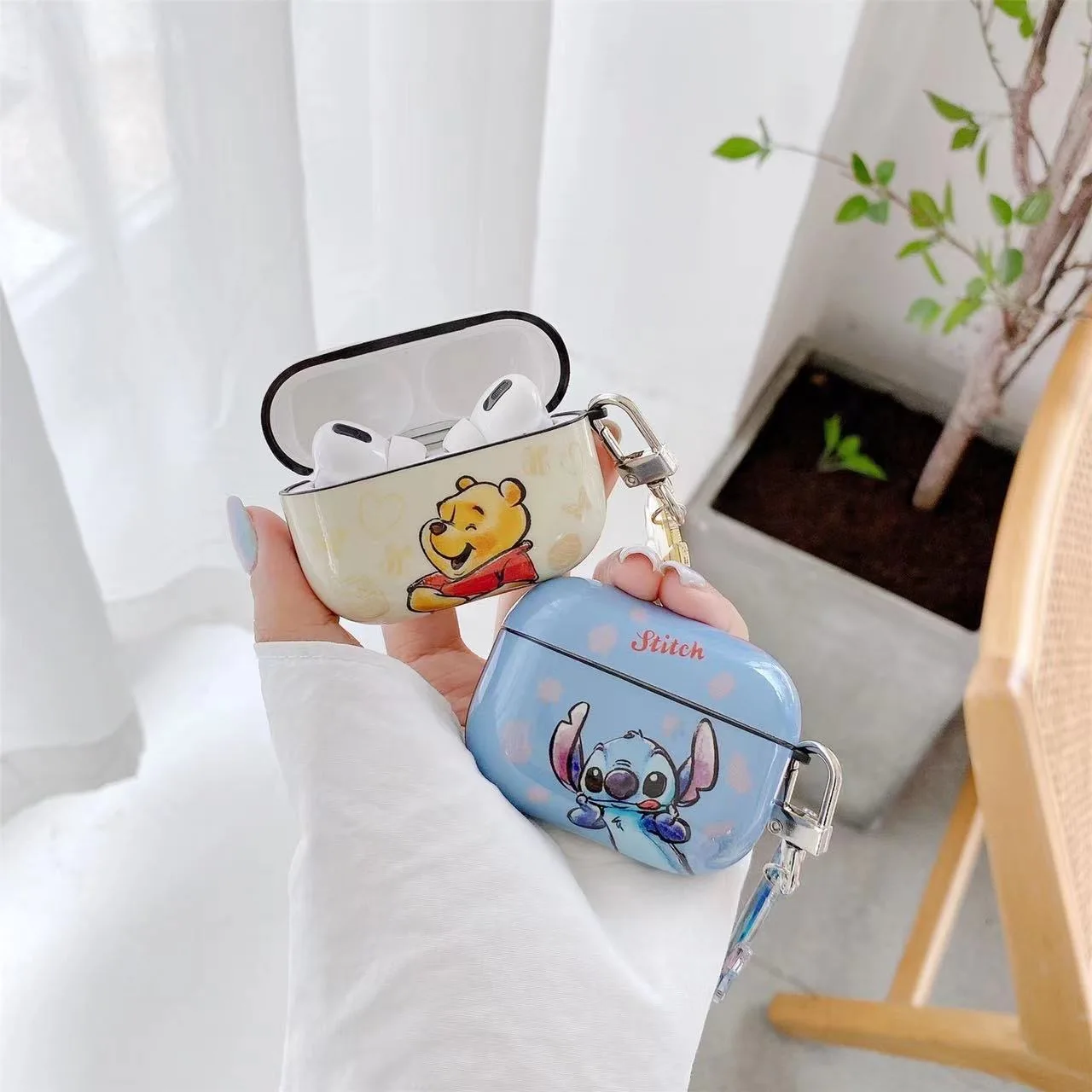 

Disney Stitch Bear Earphones Case for Apple AirPods Air Pods 1 Pro 2 3 TPU Charging Headphones Protective Cover Box