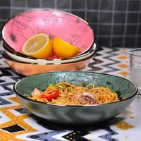 creative household salad bowl ceramic kitchen soup bowl ramen bowl 8 inch creative salad plate