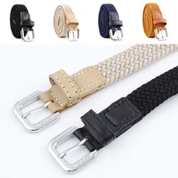1pcs elastic belt for women men woven waistband unisex thin belt alloy pin buckle jeans dress decorative stretch canvas belts